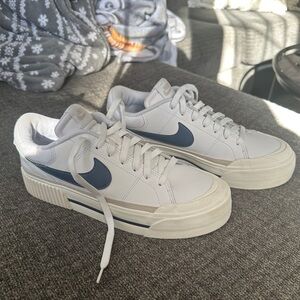 Nike White and Navy Sneakers